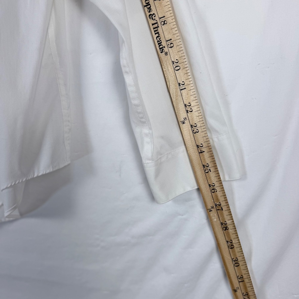 Calvin Klein Mens Dress Shirt LotX2 Slim Fit White Navy Blue 17 34/35 Preppy - Picture 15 of 16